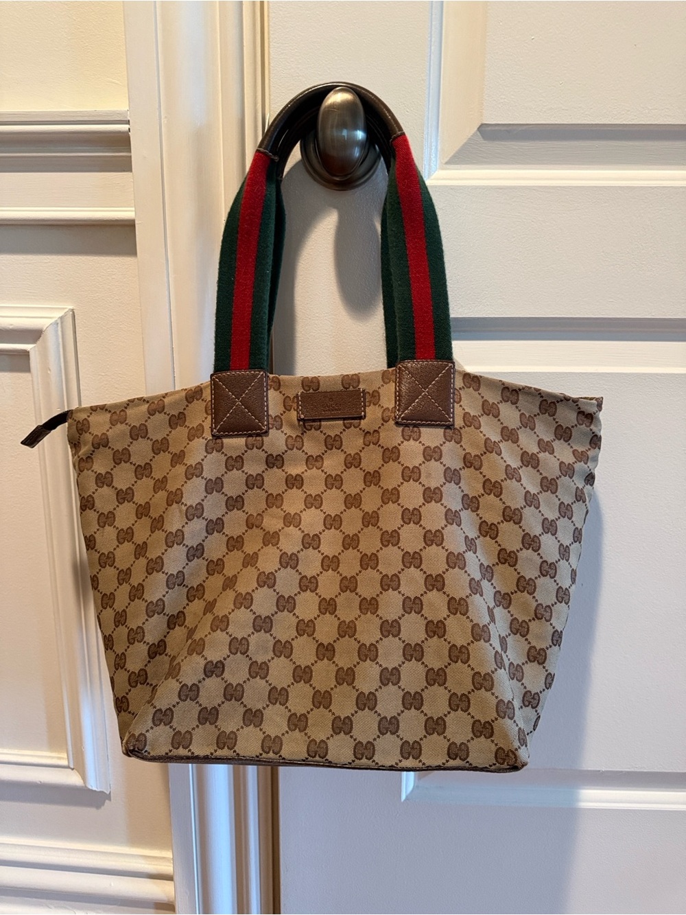Vintage Gucci GG Canvas Web Tote